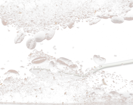 Coffee powder fly explosion, Coffee crushed ground float pouring, wave like smoke smell. Coffee ground powder splash throwing in mid Air. Black background Isolated series two of images