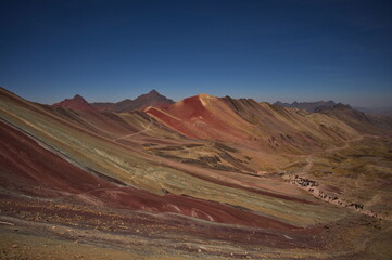 Scenic view on Rainbow mountain in Peru