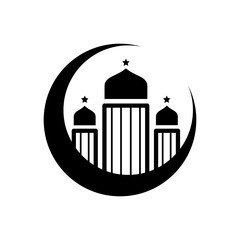 Modern mosque icon vector element 