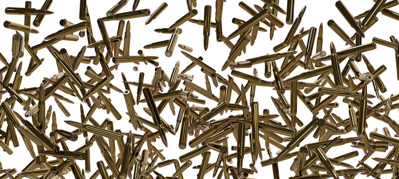 bullets falling white background