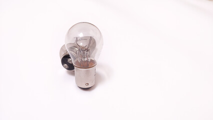 Monochrome image of A light bulb, isolated on white