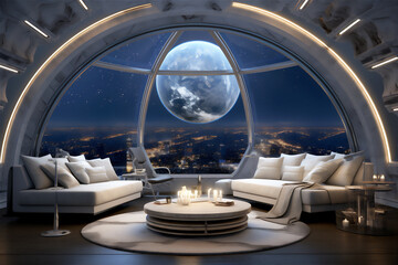 Luxury futuristic CEO or directors room