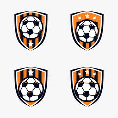 Soccer football club team badge sign set collection template.