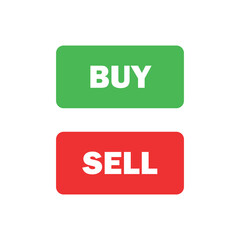 stock forex trading buy sell button green and red flat design - obrazy, fototapety, plakaty