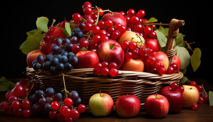 Freshness of nature healthy eating, organic food, ripe fruit generated by AI