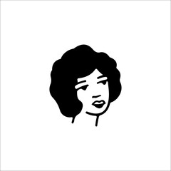 vector illustration of curly haired woman