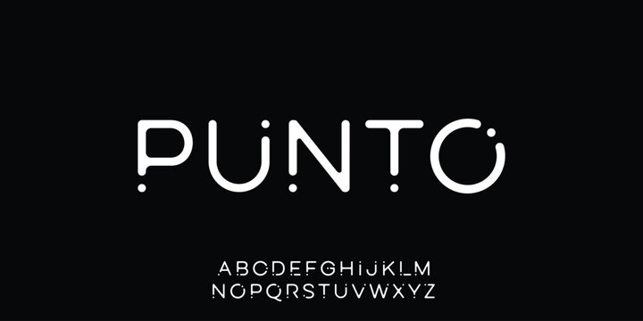 Creative modern alphabet. Typography with dot at the edge. minimalist style fonts set. vector illustration