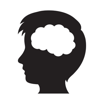 brain profile icon silhouette