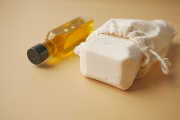 natural soap bar on table 