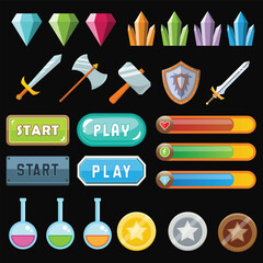 set of icons game element