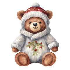 Christmas cute doll teddy bear clipart