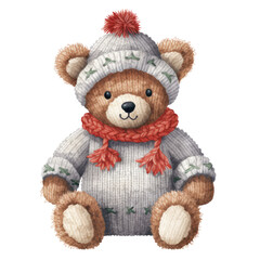 Christmas cute doll teddy bear clipart