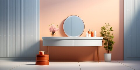 Elegant Modern Vanity Table and Mirror