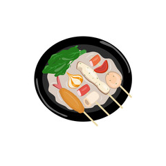 Fish cake with sauce illustration