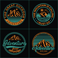 Hiking outdoor T-shirt Design, Hiking tee vector art Design, Hiking outdoor explore