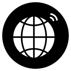 wireless internet glyph icon