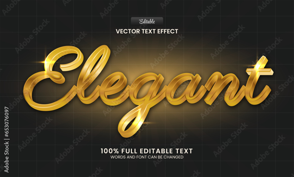 Poster design editable text effect, elegant 3d vector illustration