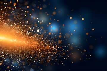 abstract background with Dark blue and gold particle,  Christmas background, holiday concept. generative ai