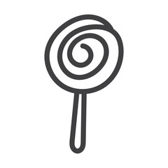 Black & White Handdrawn Doodle Christmas Candy Icon 