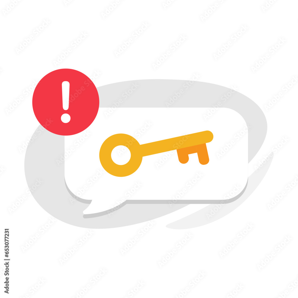 Poster security code, key, verification message concept illustration flat design vector eps10. modern graph