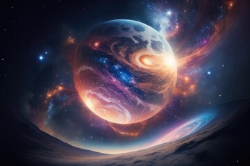 Planet in outer space. Elements of this image furnished by NASA.