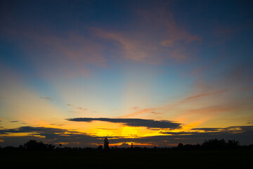Beautiful orange evening sky