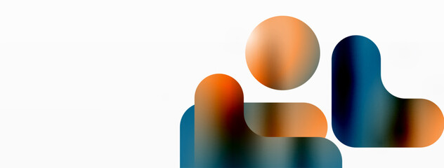 Gradient Geometry. Minimalist Fusion of Lines and Circles, Crafting Serene, Captivating Abstract Background