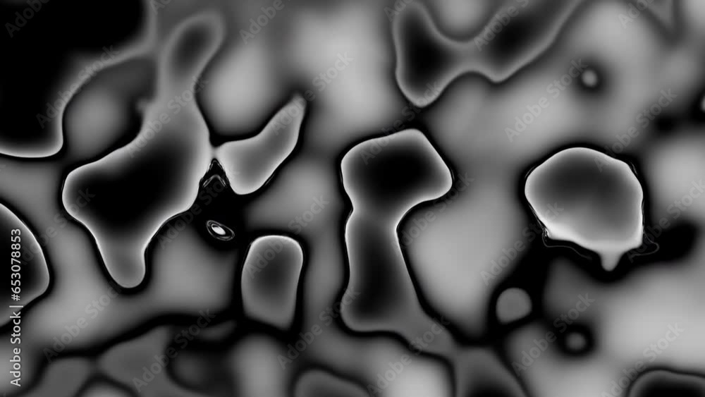 Poster seamless abstract psychedelic wavy background for loop playback. 4k video. abstract monochrome backg