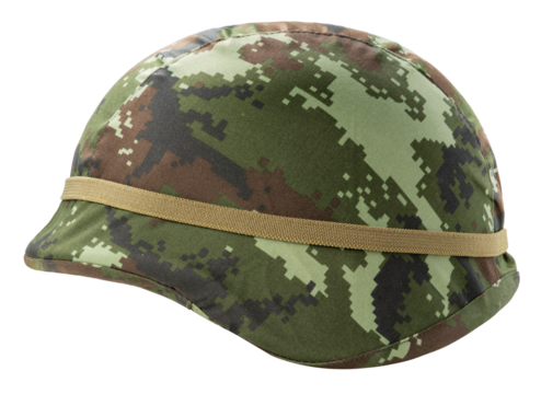 Soldier hat or Military hat isolated on white background, Army helmet on White Background PNG File..