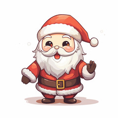 Cute Santa Claus On White Background