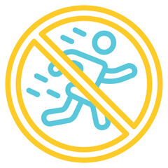  restriction, signaling, prohibition, exercise, sign, person Icon, Line color style icon vector illustration, Suitable for website, mobile app, print, presentation, infographic and any other project.