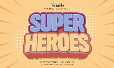3d super heroes editable text effect style