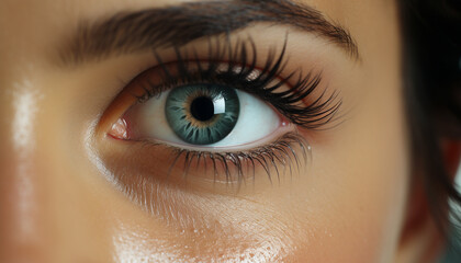 Obraz premium One woman beauty captured in a close up portrait generated by AI
