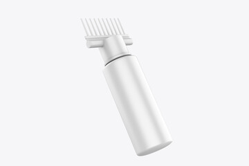 hair oil bottle with comb isolated on white background. 3d illustration