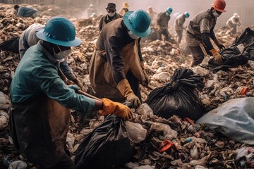 Waste sorting workers.
