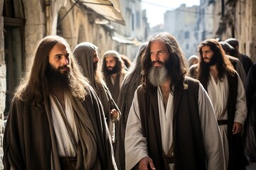 Some Pharisees in the streets of Israel. - obrazy, fototapety, plakaty