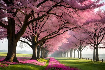 Obraz premium spring in the park and generated AI