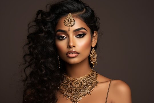 Portrait of beautiful Indian woman.