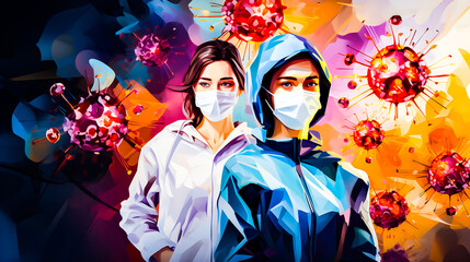 Fototapeta premium medical team wears protective gear to prevent the spread of germs.