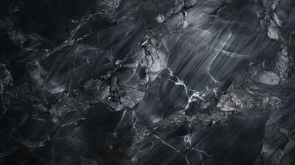 Elegant black marbled stone texture wallpaper with copy space
 - obrazy, fototapety, plakaty