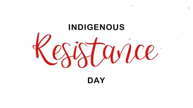 Indigenous Resistance Day Text Animation. Great for Indigenous Resistance Day Celebrations, lettering with alpha or transparent background, for banner, social media feed wallpaper stories
