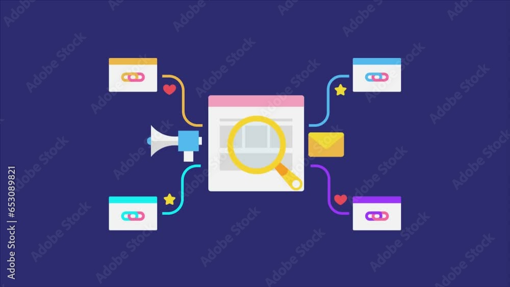 Poster website connects with other blog and web page with hyperlink, seo link building, digital marketing s