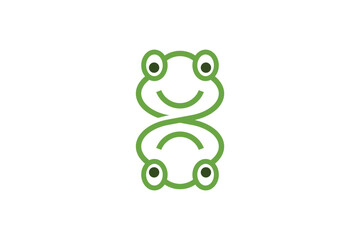 frog infinity logo design with ambigram concept