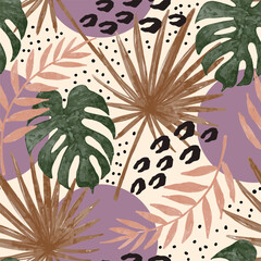 seamless pattern jungle background with african and exotic theme