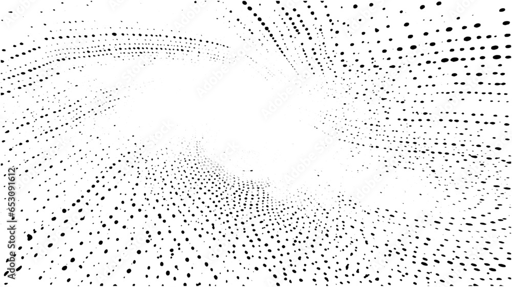 Poster Grunge Halftone Texture. Halftone dot pattern background texture overlay grunge distress linear vector. Grunge halftone background with dots.	