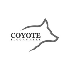 Wolf Head logo design Vector. Coyote logo design template Illustration