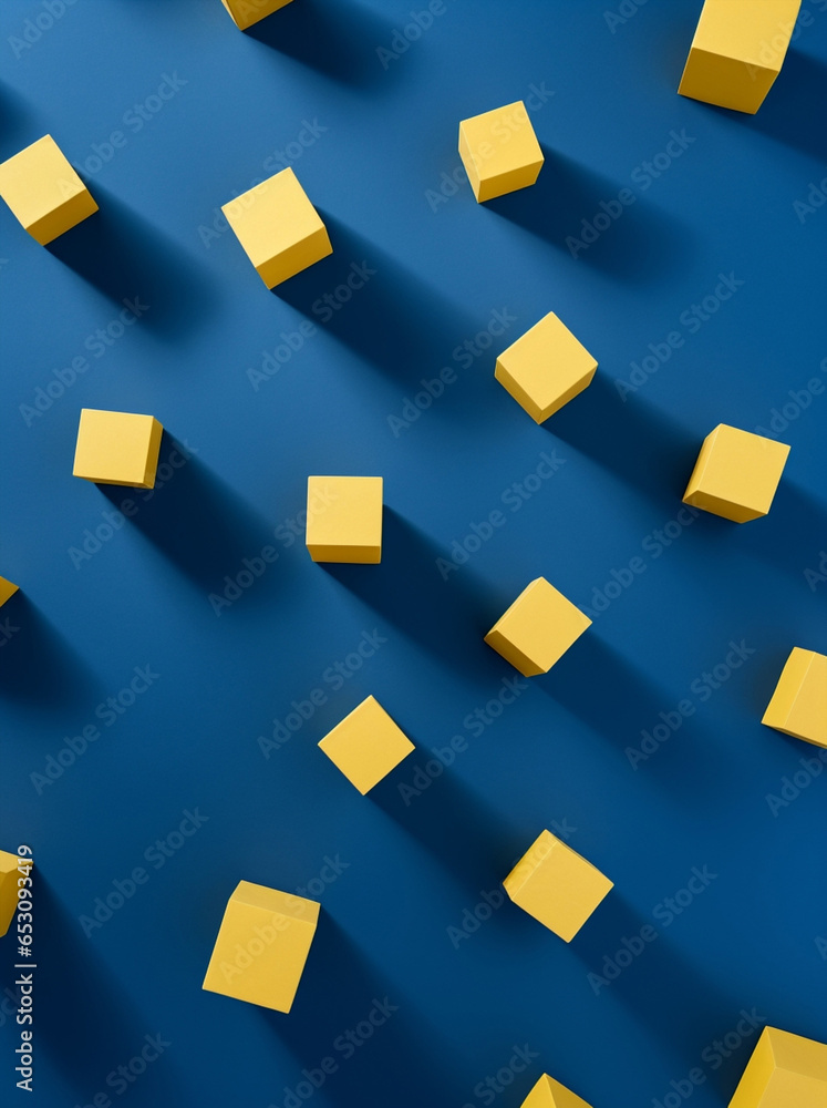 Aufkleber abstract background object blue design shape idea block cube business wooden square game concept