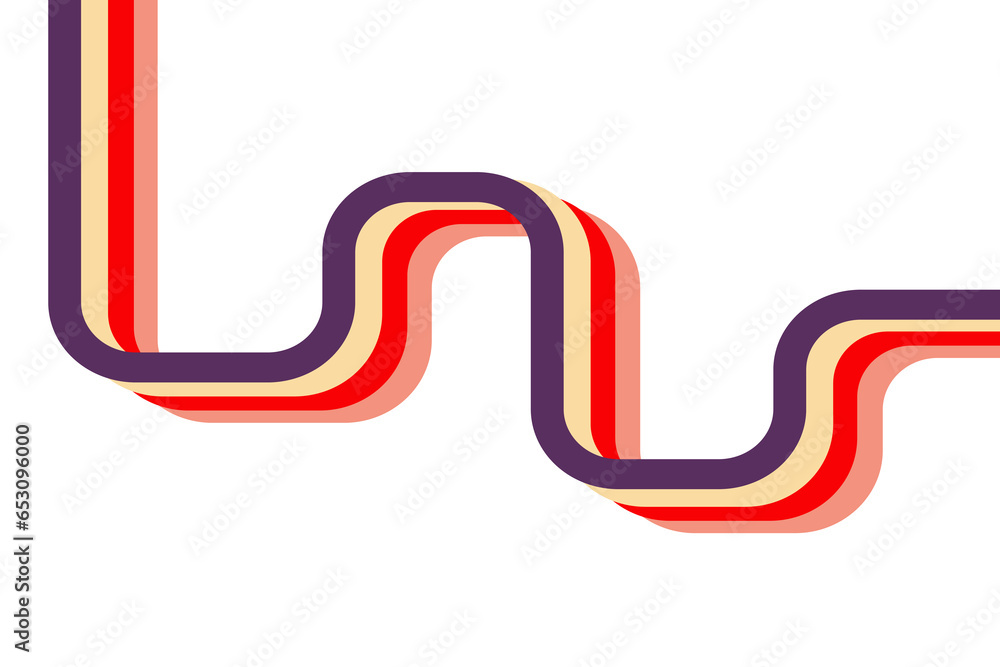 Aufkleber curved stripe multicolor abstract background vector illustration on white background with copy space
