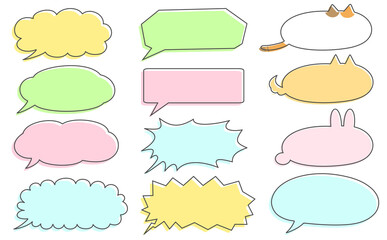 ふきだし色々セット（カラフル）