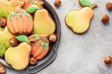 Multicolored autumn homemade cookies